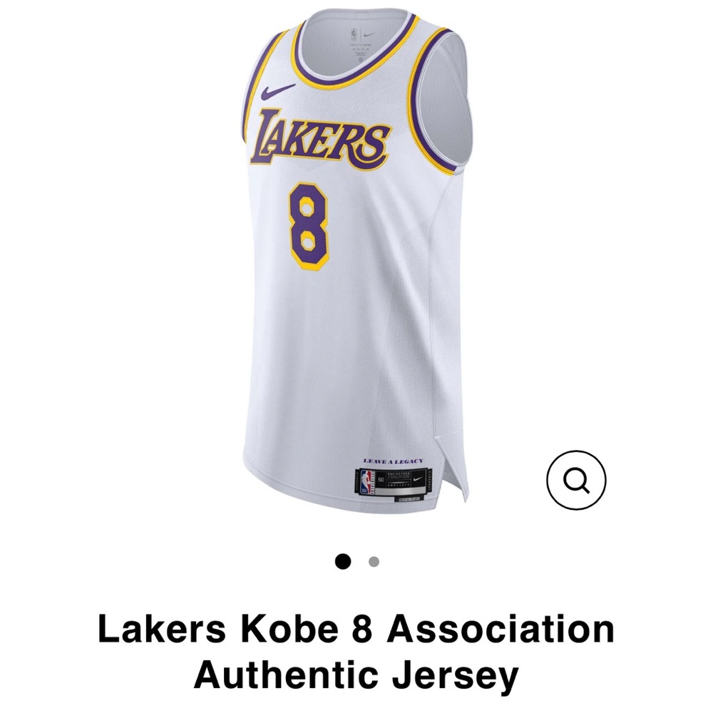 Nike Lakers Kobe 8 White Jersey